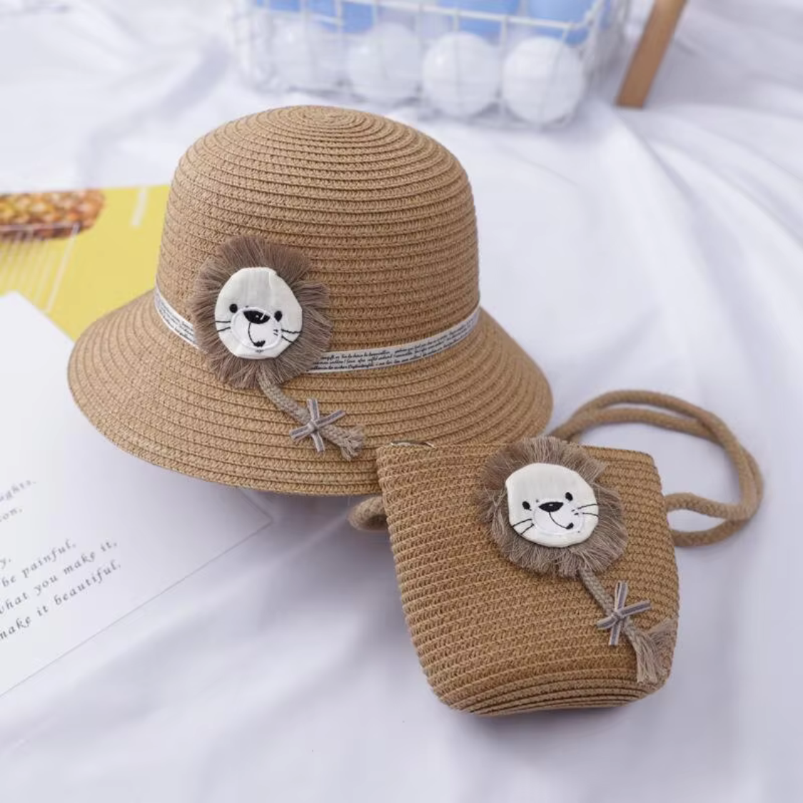 Baby Lion Hat &amp; Mini Bag Set
